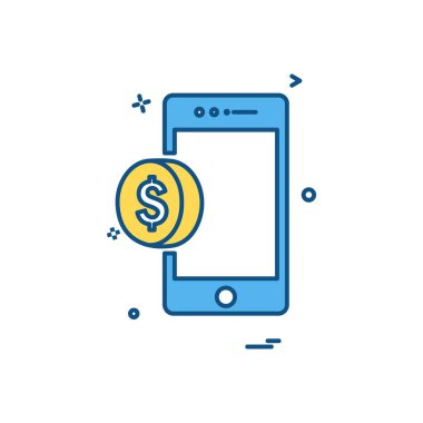 Dolar simgesi tasarım, renkli vektör çizim