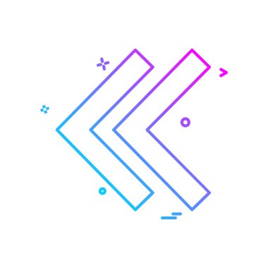 Sol ok simgesi tasarım vektörü