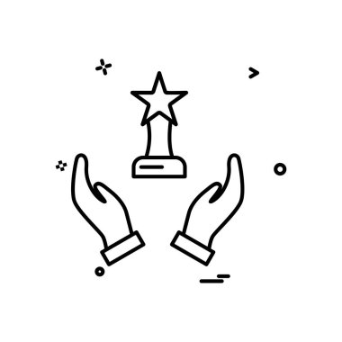 El kupa ödül simge vektör tasarımı