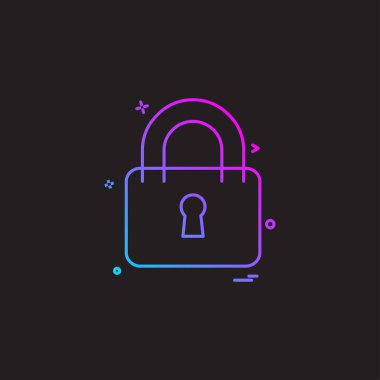 kilit düz simge vektör çizim 