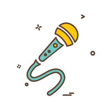 Mikrofon simgesi tasarım, renkli vektör çizim