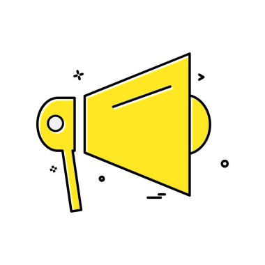 Hoparlör simgesi tasarım, renkli vektör çizim 