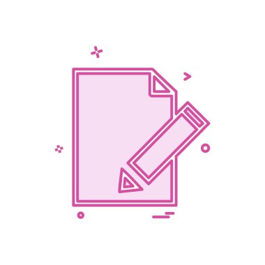 Belge simgesi tasarım vektörünü düzenle 