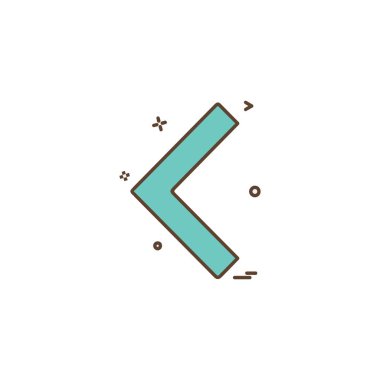 Sol ok simgesi tasarım vektörü