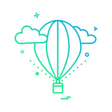 Balonlar simgesi tasarım, renkli vektör çizim