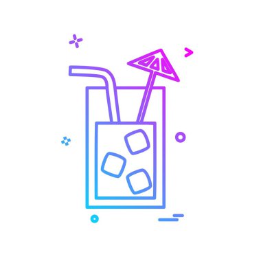 İçki simgesi tasarım, renkli vektör çizim 