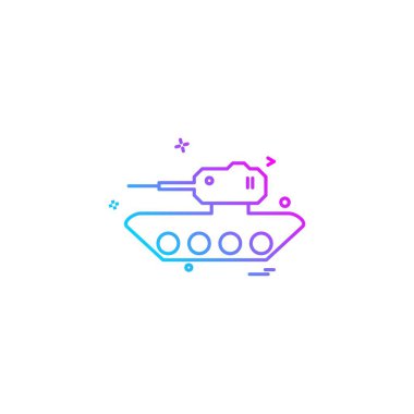 Askeri tank savaş silahı ikon vektör tasarımı