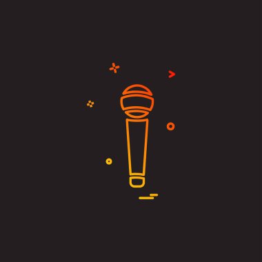 Mikrofon simgesi tasarım vektörü