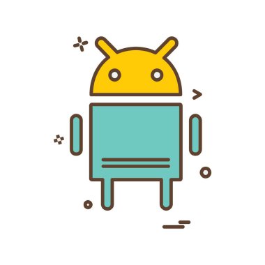 Android düz simge vektör çizim 