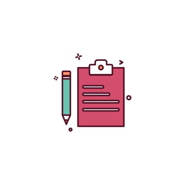 Sabit simgesi tasarım, renkli vektör çizim