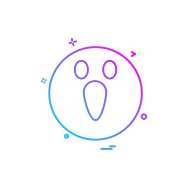 Emoji simgesi tasarım, renkli vektör çizim