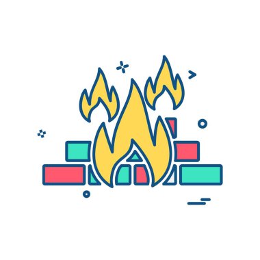 Simge tasarım vektörünü ateşle