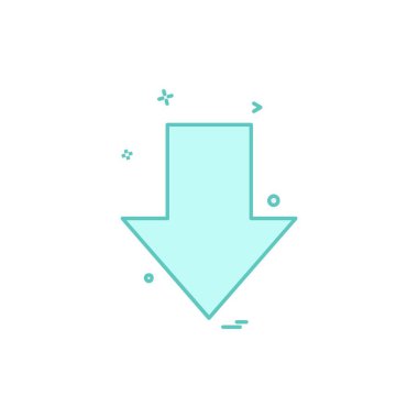 Aşağı ok simgesi tasarım vektörü