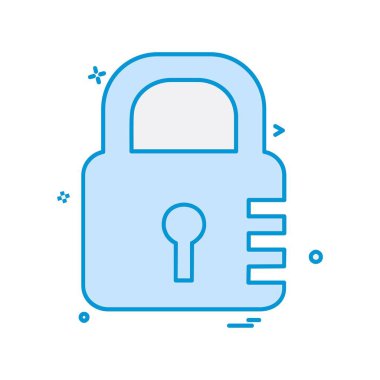 kilit düz simge vektör çizim 