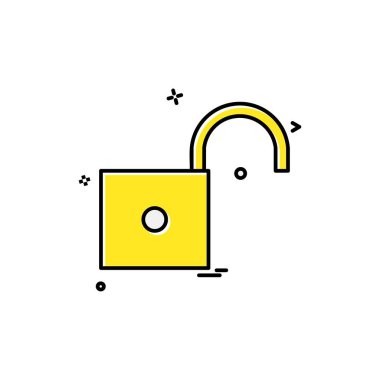 kilit düz simge vektör çizim 