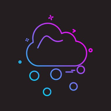 Bulut simgesi tasarım, renkli vektör çizim