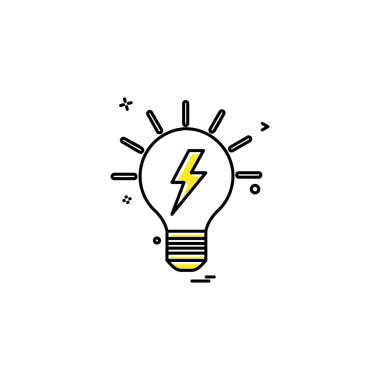 Ampul simgesi tasarım, renkli vektör çizim