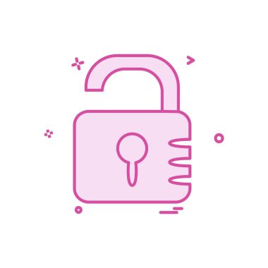 Kilit simgesi tasarım, vektör çizim