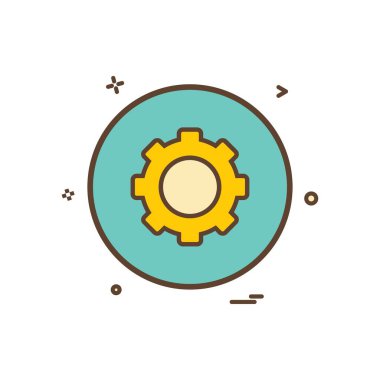 dişli simgesi vektör tasarımı ayarlanıyor