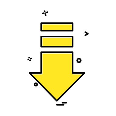 Aşağı ok simgesi tasarım vektörü