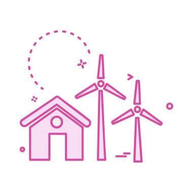 Hava türbini simge tasarlamak, renkli vektör çizim