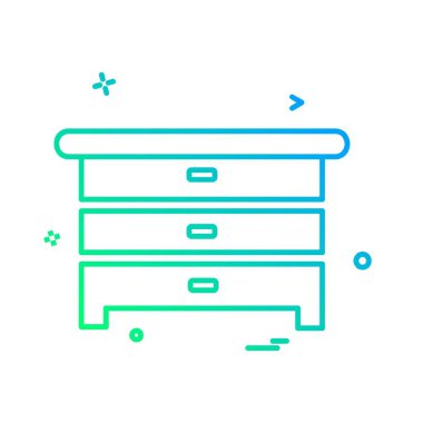 Mobilya simgesi tasarım, renkli vektör çizim