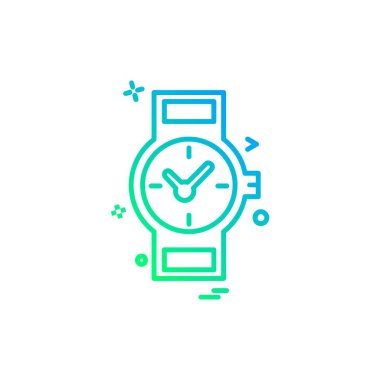 Saat simgesi tasarım, renkli vektör çizim