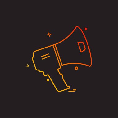 Hoparlör simgesi tasarım, renkli vektör çizim 