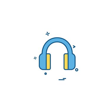 Kulaklık simge tasarlamak vektör