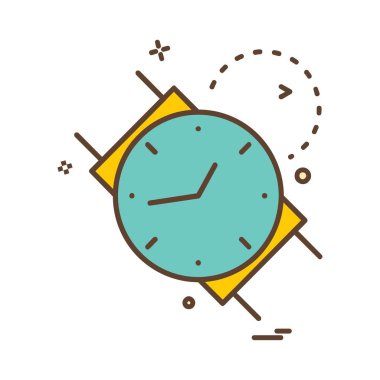 Saat simgesi tasarım, renkli vektör çizim