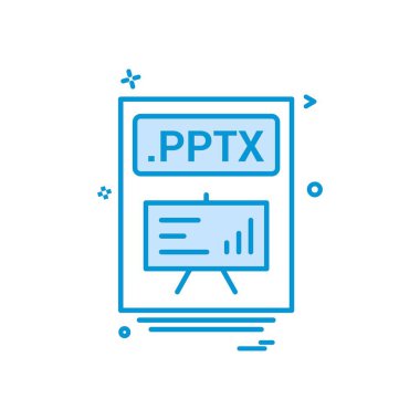 dosya dosyaları pptx simge vektör tasarımı