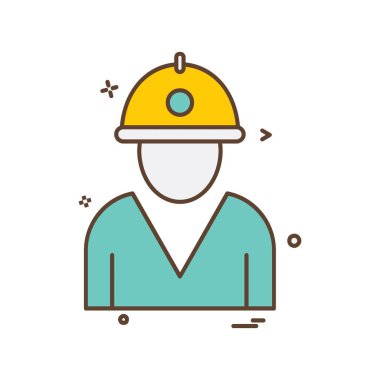 Çalışma araçlar simgesi tasarım, renkli vektör çizim 