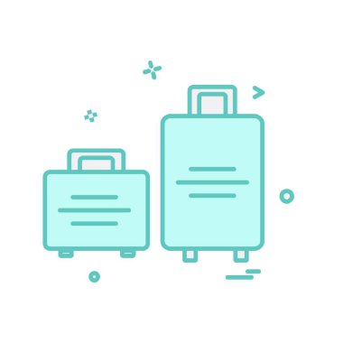 Seyahat çanta simge tasarlamak vektör