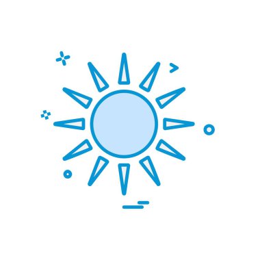 Güneş simgesi tasarım, renkli vektör çizim