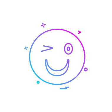 Emoji simgesi tasarım, renkli vektör çizim