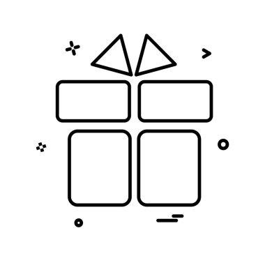 Hediye kutusu simge vektör beyaz arka plan üzerinde