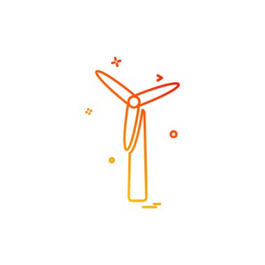 Hava türbini simge tasarlamak, renkli vektör çizim