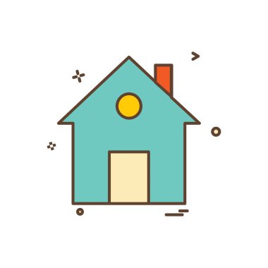 ev düz simge vektör tasarımı