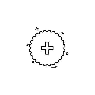 Tıbbi yarıçapın artı Hastahanesi simge vektör tasarımı oturum