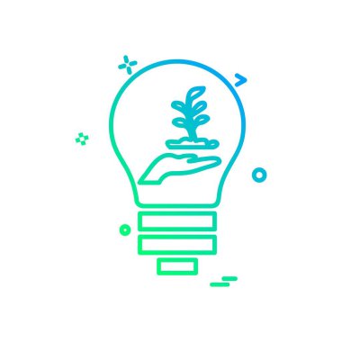 Ampul simgesi tasarım, renkli vektör çizim