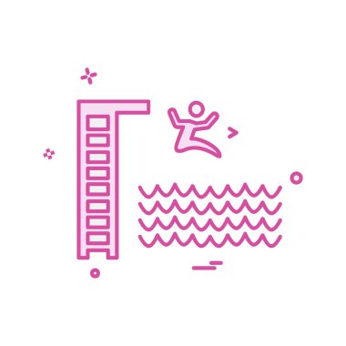 Yüzme simgesi tasarım vektörü