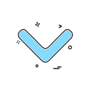 Aşağı ok simgesi tasarım vektörü