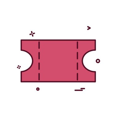 Bilet simgesi tasarım, renkli vektör çizim