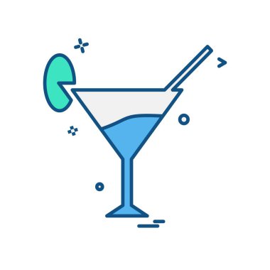 İçki simgesi tasarım, renkli vektör çizim 