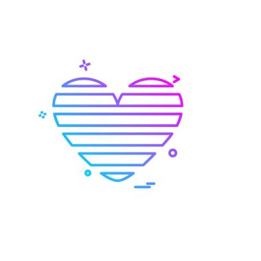 Kalp simgesi tasarım, Sevgililer günü için vektör çizim