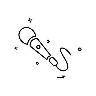 Mikrofon simgesi tasarım, renkli vektör çizim