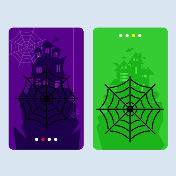 Happy Halloween Uitnodiging Ontwerp Met Spin Vector — Stockvector