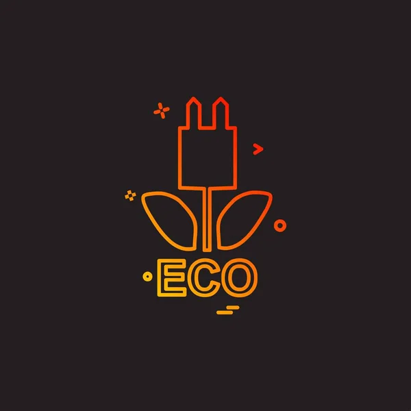 Ecología Icono Diseño Vector — Vector de stock