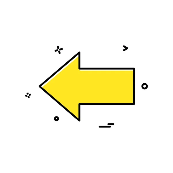 Flecha Izquierda Dirección Icono Diseño Vector — Vector de stock