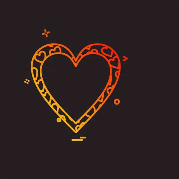 Herz Icon Design Vektorillustration Für Den Valentinstag — Stockvektor